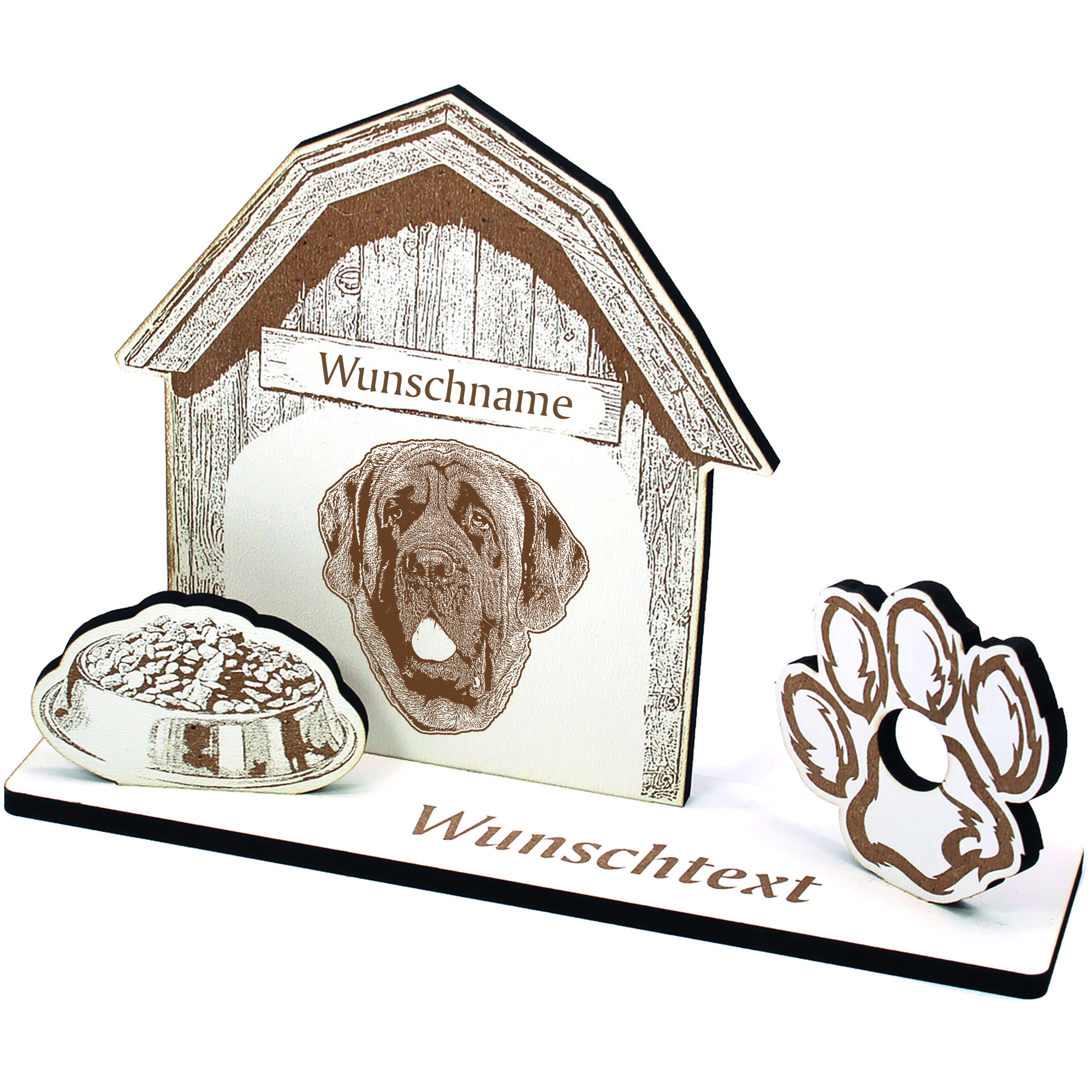 Geldgeschenk Hund Englische Mastiff  - personalisiert 20x14cm