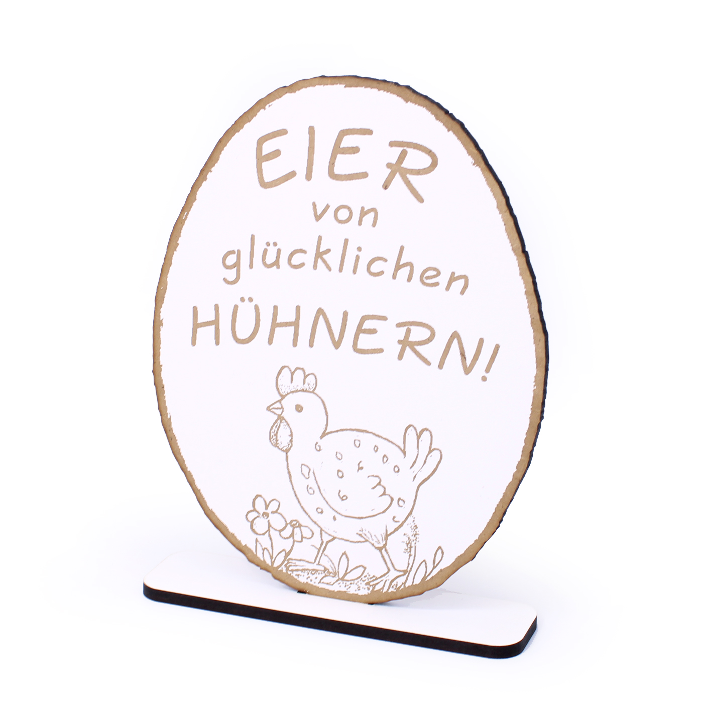 Deko Aufsteller Eier von glücklichen Hühnern • Schild zum Hinstellen • 20 x 15 cm