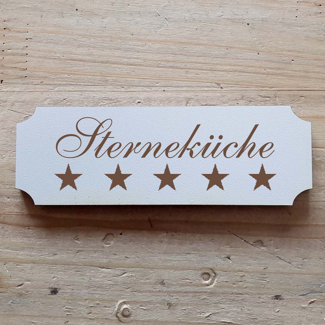 Selbstklebendes Schild « Sterneküche »