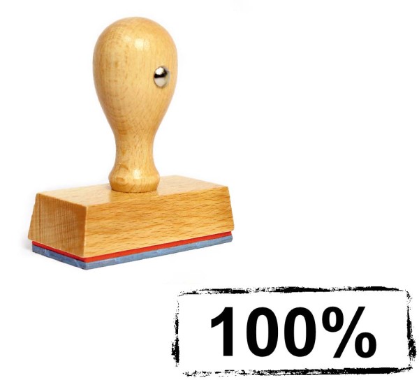 Lehrerstempel Stempel - 100% - Holzstempel Schulstempel Motivation Bewertung Bürostempel 49 x 19 mm