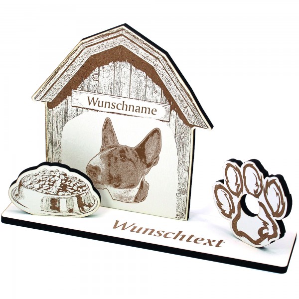 Geldgeschenk Hund Miniatur Bulterrier - personalisiert 20x14cm