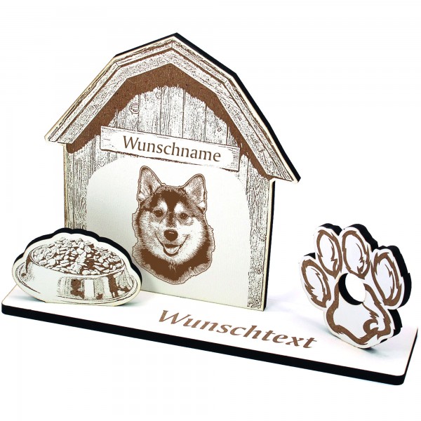 Geldgeschenk Hund Pomsky - personalisiert 20x14cm