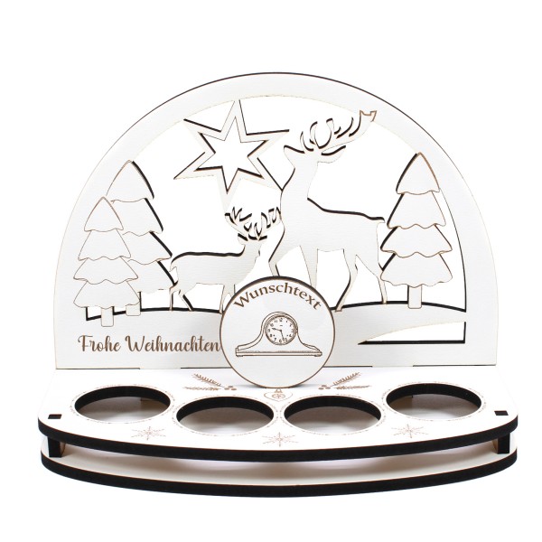 Deko Schwibbogen Standuhr Teelichthalter personalisiert Weihnachten Weihnachtsdekoration