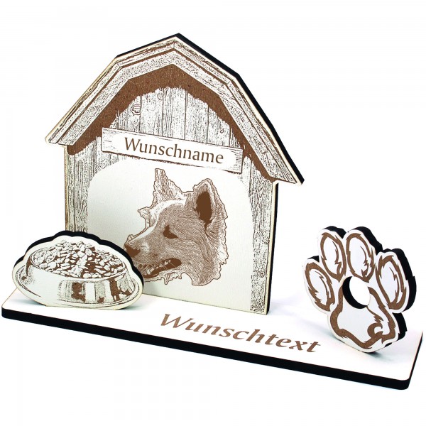 Geldgeschenk Hund Islandhund - personalisiert 20x14cm