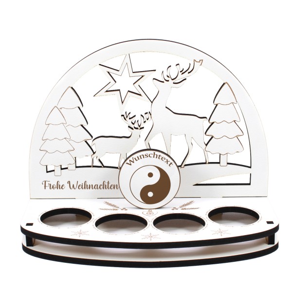 Deko Schwibbogen Yin und Yang Teelichthalter personalisiert Weihnachten Weihnachtsdekoration