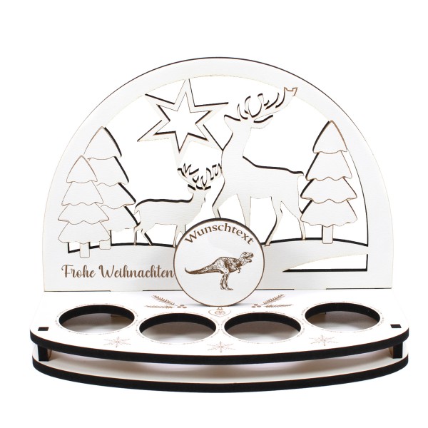 Deko Schwibbogen Dinosaurier T-Rex Teelichthalter personalisiert Weihnachten Weihnachtsdekoration