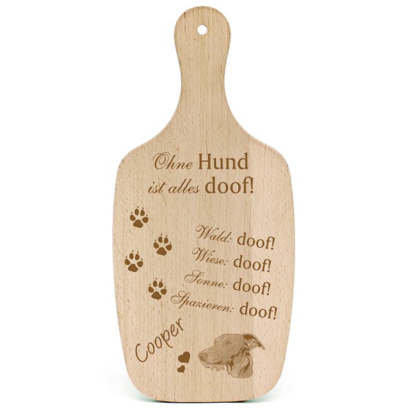 Deko Hundeschild Geschenk Hund Whippet Kopf -...alles Doof-