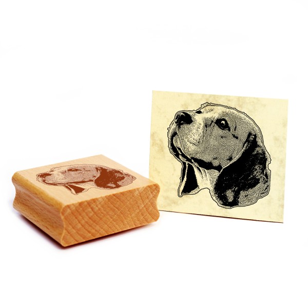 Motivstempel Beagle Stempel Hund Holzstempel 49 x 48 mm