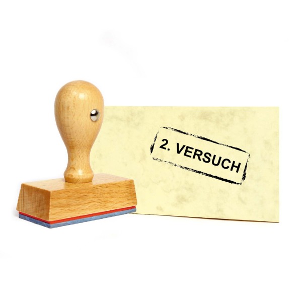 Lehrerstempel Stempel 2. VERSUCH Schulstempel Leistung Motivation Bürostempel 49x19mm