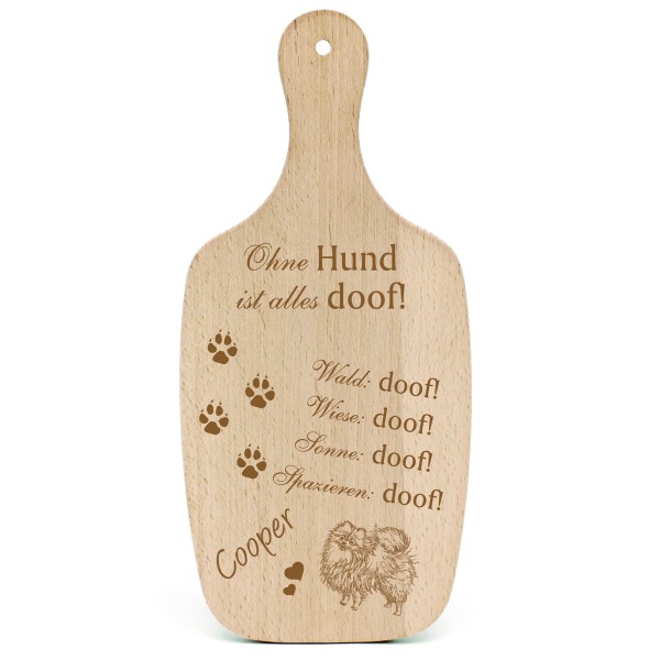 Deko Hundeschild Geschenk Hund Zwergspitz Pomeranian -...alles Doof-