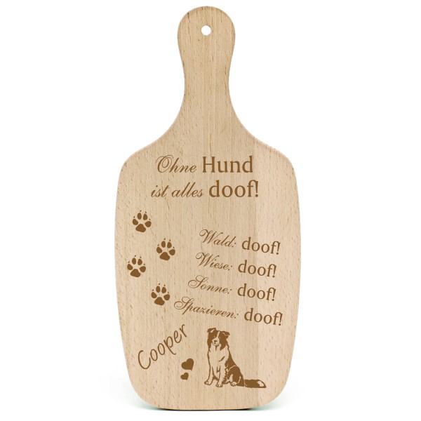 Deko Hundeschild Geschenk Hund Border Collie -...alles Doof-