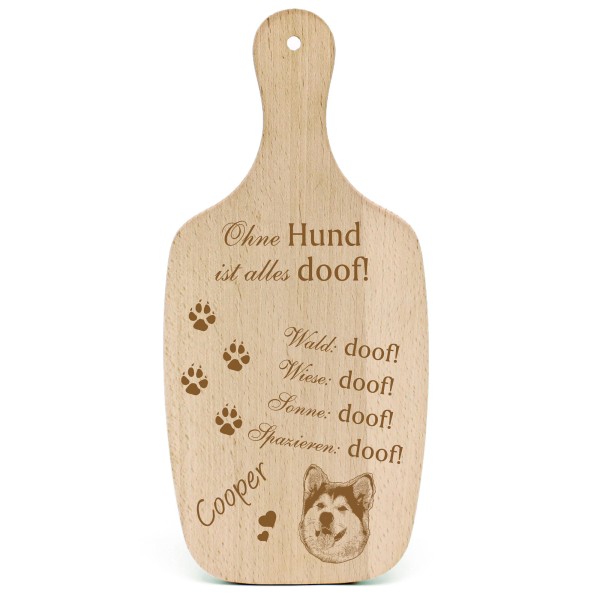 Deko Hundeschild Geschenk Hund Alaskan Malamute Kopf -...alles Doof-