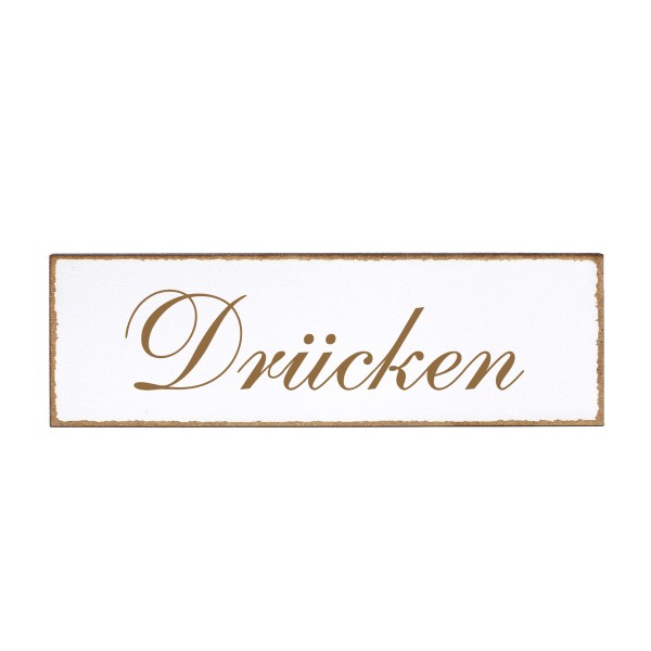 Deko Türschild - Drücken - Schild 150x50cm - Schilder Türschilder