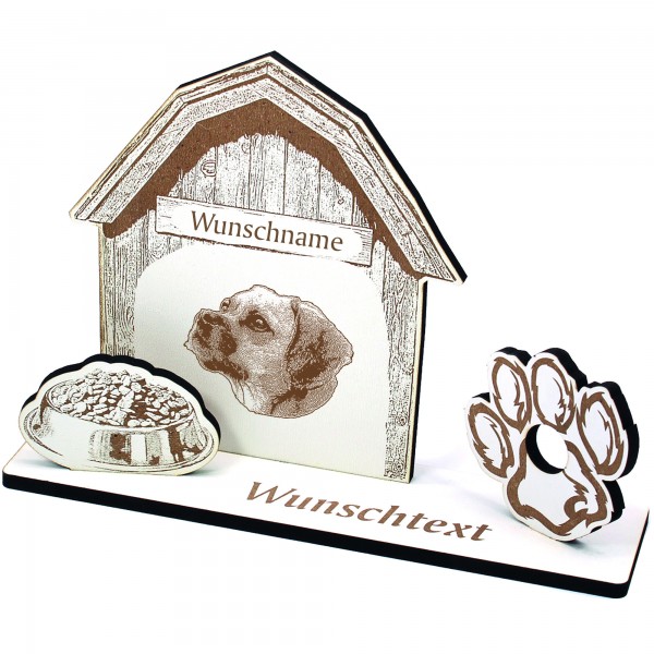 Geldgeschenk Hund Puggle - personalisiert 20x14cm