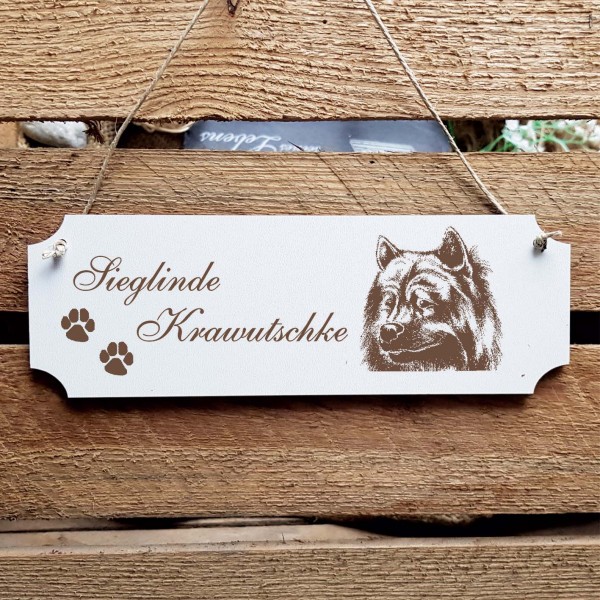 Schild « Eurasier » Namensschild Türschild zum Anhängen - 20 x 6,7 cm