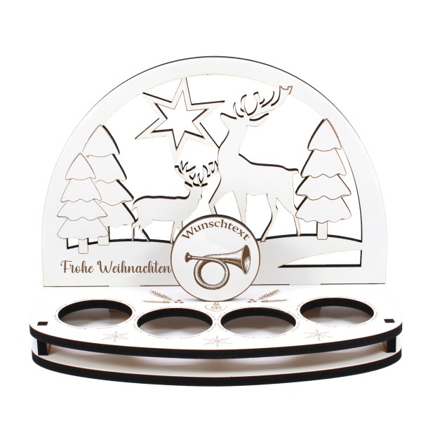 Deko Schwibbogen Waldhorn Teelichthalter personalisiert Weihnachten Weihnachtsdekoration