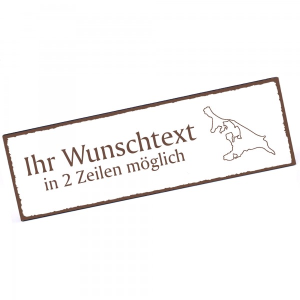 Türschild Insel Usedom Namensschild personalisiert mit Gravur - 150mm x 50mm - selbstklebend