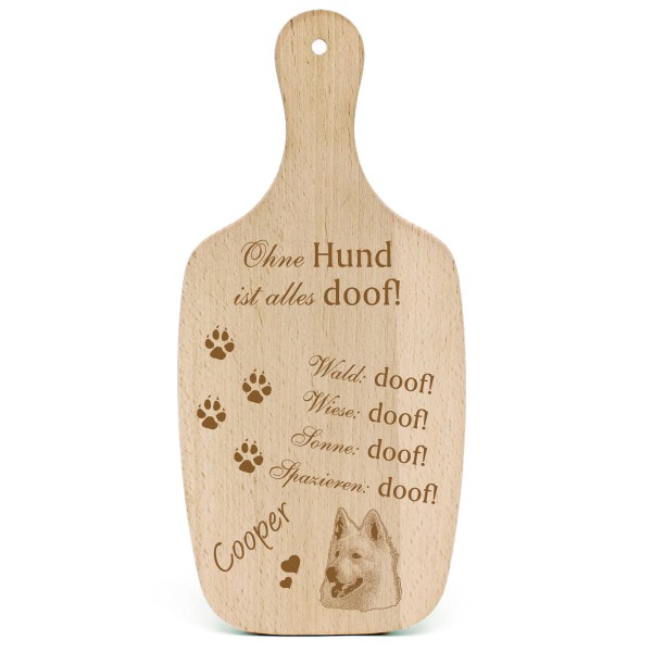 Deko Hundeschild Geschenk Hund Berger Blanc Suisse -...alles Doof-