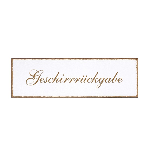 Deko Türschild - Geschirrrückgabe - Schild 150x50cm - Schilder Türschilder