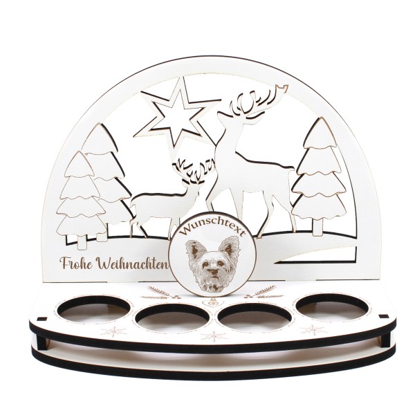 Deko Schwibbogen Yorkshire Terrier Teelichthalter personalisiert Weihnachten Weihnachtsdekoration