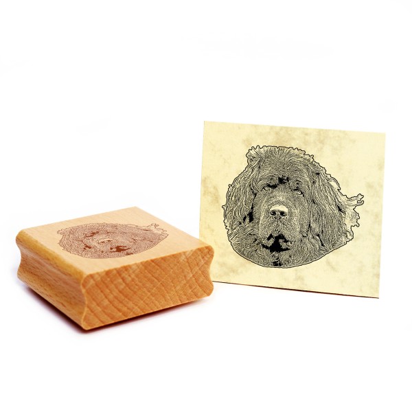 Motivstempel Neufundländer Stempel Hund Holzstempel 48 x 42 mm