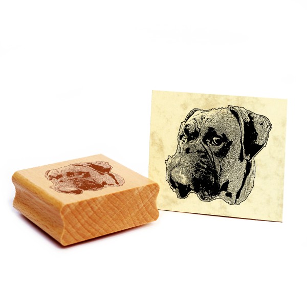 Motivstempel Deutscher Boxer Stempel Hund Holzstempel 48 x 46 mm