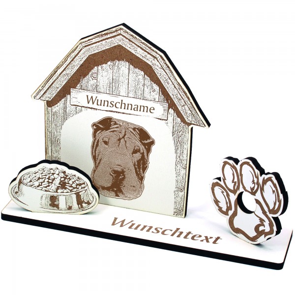 Geldgeschenk Hund Shar Pei - personalisiert 20x14cm