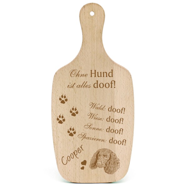 Deko Hundeschild Geschenk Hund American Water Spaniel -...alles Doof-