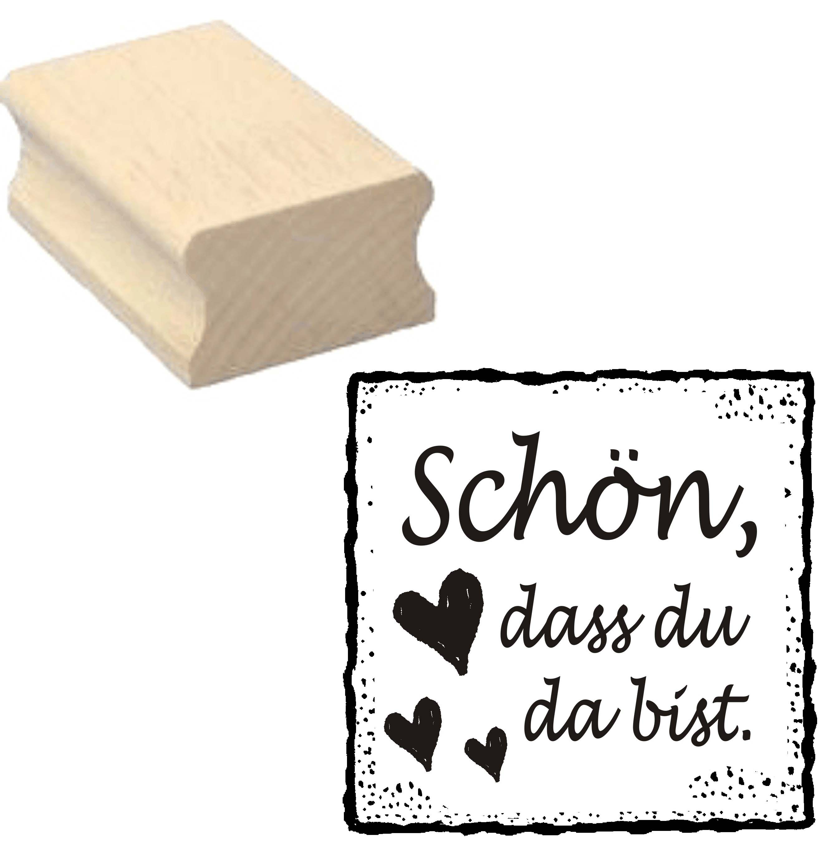 Stempel SchÖn Dass Du Da Bist Motivstempel Herzen 40 X 40 Mm 1297