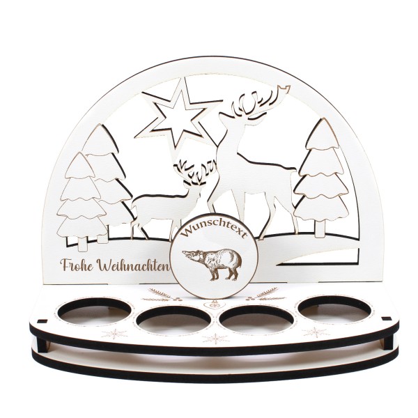 Deko Schwibbogen Tapir Teelichthalter personalisiert Weihnachten Weihnachtsdekoration