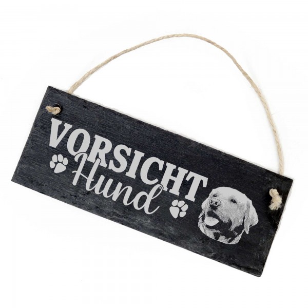 Vorsicht Hund Labrador Schild Schiefer 22x8cm Achtung Warnschild