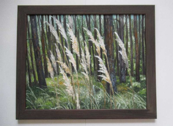 Ölgemälde Gräser im Wald - 50 x 40 cm - Landschaft Natur Insel Usedom Malerei - Unikat - 177.11