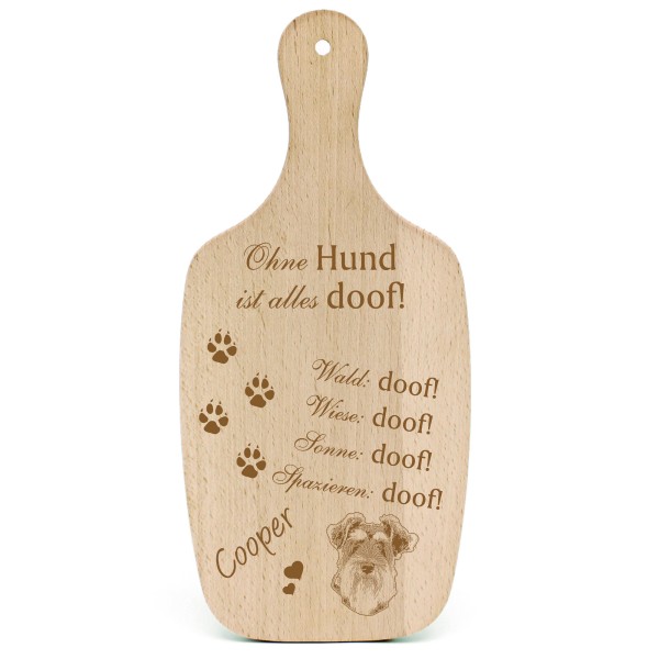 Deko Hundeschild Geschenk Hund Zwergschnauzer -...alles Doof-