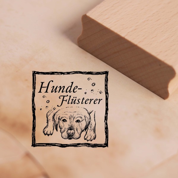 Motivstempel Hundeflüsterer - Labrador Stempel Holzstempel 48 x 48 mm