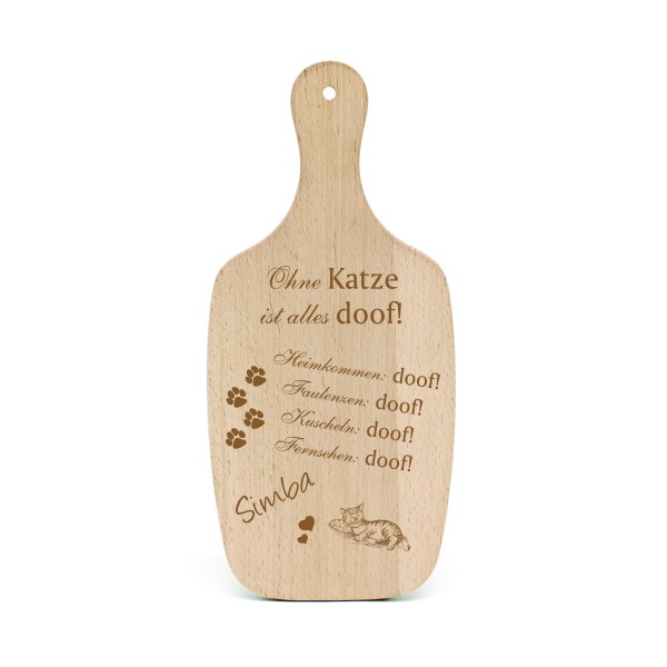 Katzendeko Schild Geschenk niedliche Katze auf Kissen -... Alles Doof- Deko Katzenliebhaber