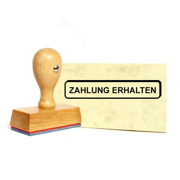 Stempel - Zahlung Erhalten Holzstempel 1zeilig einzeilig Bürostempel Buchhaltung Zahlungseingang