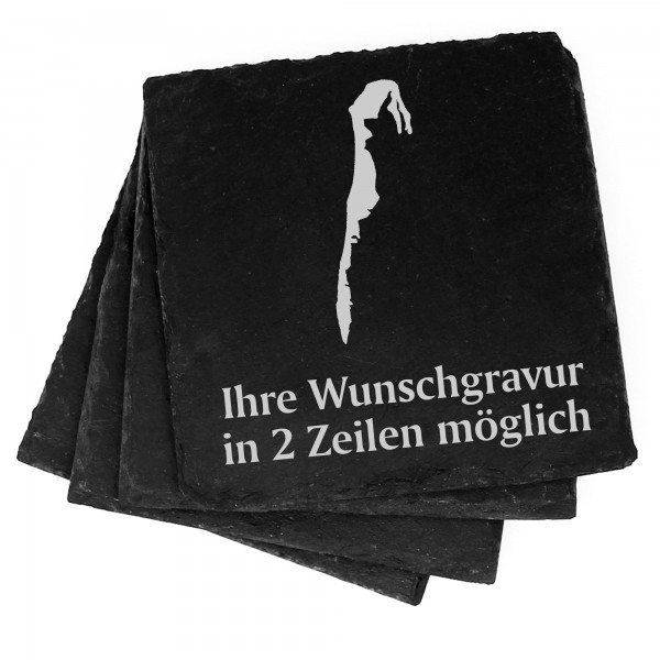 4x Insel Hiddensee Deko Schiefer Untersetzer Wunschgravur Set - 11 x 11 cm